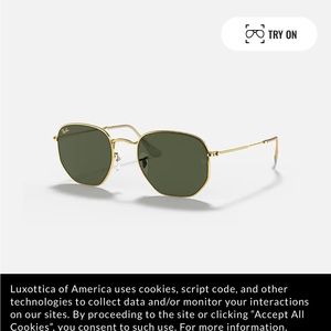 Ray ban hexagonal sunglasses. Gold with green. Super stylish